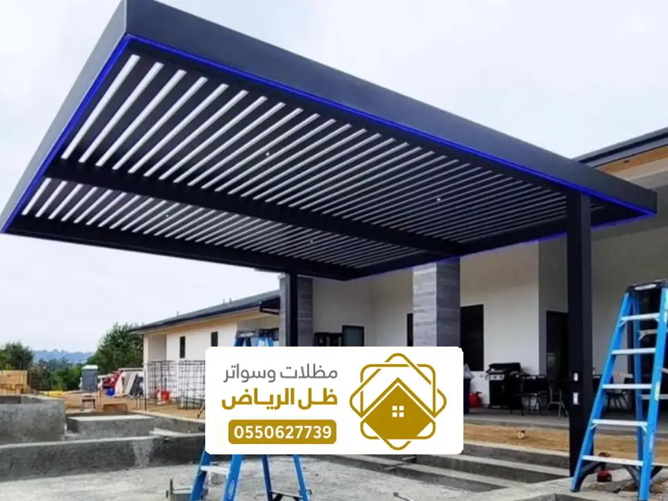تصميم مظلة خشب للجلسات بالرياض